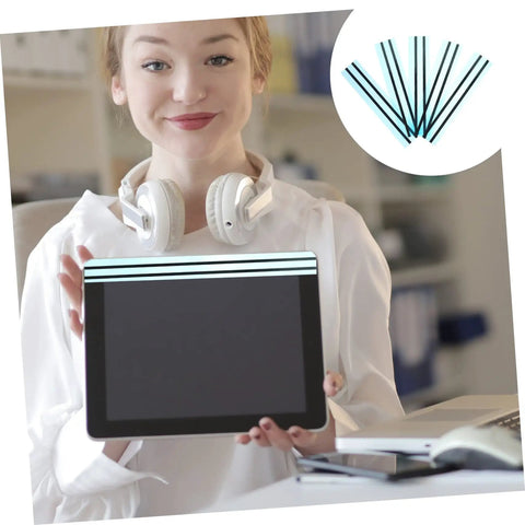 Woman holding tablet with Dual Sided LCD Screen Repair Tape 10 Pack For Laptop And Phone Battery Removal With Quick Release Tabs