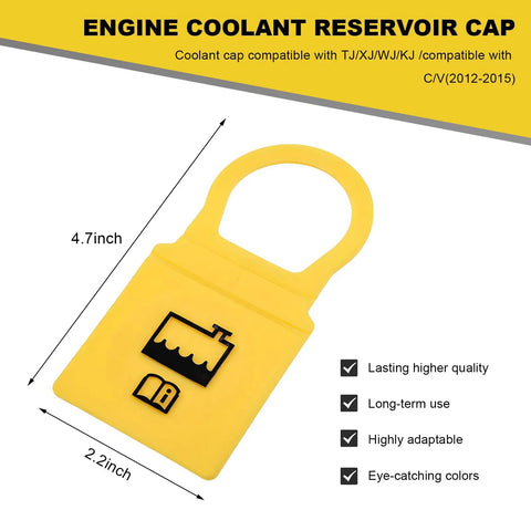 Engine Coolant Reservoir Cap Replacement For Your Ride Radiator Overflow Tank OEM 55111074AA 52079331, yellow ABS plastic