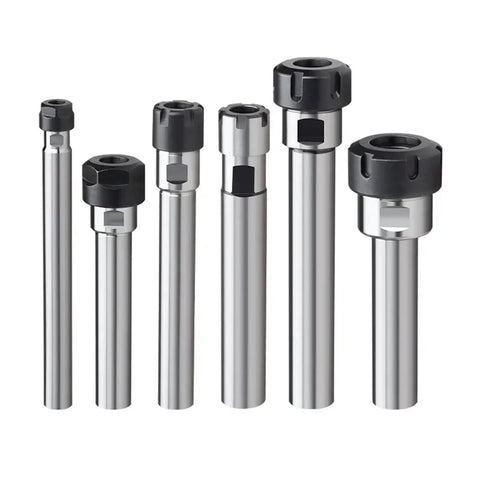 Precision C16 ER16 Tool Extension Bar For Milling Machine with various lengths and black collet holders for precise machining.
