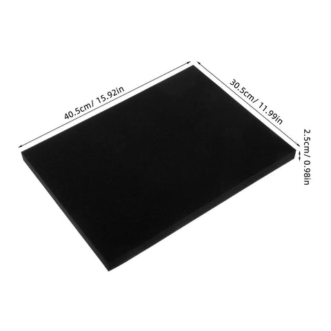 Polyurethane Foam Padding Pack Cut To Size Four Pieces Black Shockproof Protection For Packaging and Storage with measurements.