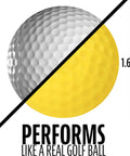 Yellow and white Practice Foam Golf Balls 16 Or 32 Pack With Limited Flight And True Spin For Real Feel Training Balls with 1.65in size.