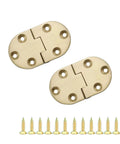 Solid Brass Butt Hinges For Flip Top Tables And Roll Top Desks Offering A Hella Smooth 90 Degree Round Edge Pivoting Motion With Dead Serious Metal Strength And Fast Screw Set, pack of 2 with screws.