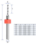 10 Pcs PCB Drill Bit Set With One Eighth Inch Shank Micro Twist Carbide Bits 1.1mm To 2.0mm with size chart