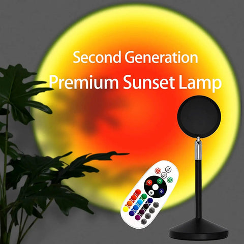 Sunset Projection Lamp With 24 Key Remote, UFO Sunset Light Projector, RGB Multicolor LEDs displayed with remote control