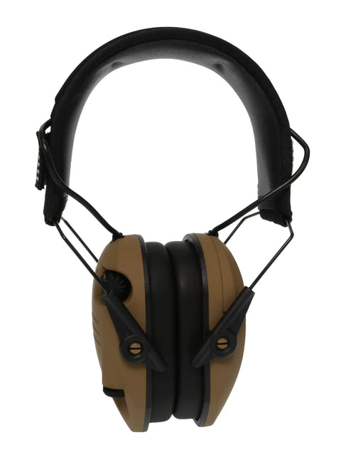 Front view of Razor Slim Electronic Earmuffs For Shooting And Hunting With Ultra Low Profile Design Adjustable Fit Sound Amplification