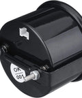 Black 52mm oil pressure gauge housing with dual mounting bolts and white sensor connector