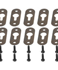 Keyhole Hanging Brackets Set 30 Pairs Beefy Heavy Duty Iron Plates For Picture Frames Mirrors Wall Mounting Shelves And Cabinets With Screws Durable Cold Rolled Steel Hardware, 2.4 cm plates and screws
