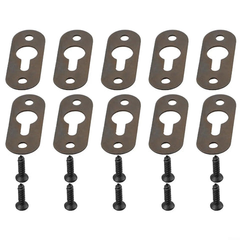 Keyhole Hanging Brackets Set 30 Pairs Beefy Heavy Duty Iron Plates For Picture Frames Mirrors Wall Mounting Shelves And Cabinets With Screws Durable Cold Rolled Steel Hardware, 2.4 cm plates and screws