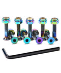 Nine Piece Skateboard Hardware Set With Colorful Bolts And Nuts Plus Free Hex Key Durable Longboard Deck Mounting Screws
