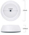 4 Pack Baby Gate Wall Protector Cups For Child Safety And Pet Gates Frosted Matte Non Slip Guards, top and side view with measurements