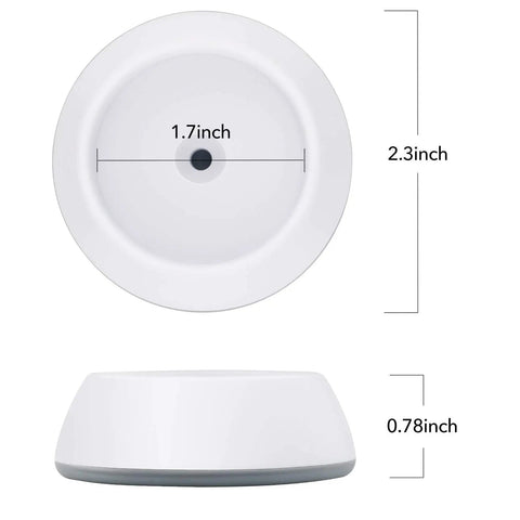 4 Pack Baby Gate Wall Protector Cups For Child Safety And Pet Gates Frosted Matte Non Slip Guards, top and side view with measurements