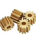 Bevel Gear Set Pack Of Five Brass Gears 0.5 Module 10 Teeth Pinion multiple bore sizes close-up view