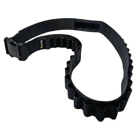 Bandolier Ammo Sling For Shotgun Shells 12 16 20 Gauge Holds 45 Rounds Belt Black Durable Nonslip Elastic Loops With Reinforced Stitching