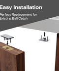 Door Catch Replacement Kit For Closet And Double Doors 2 Pack With Foam Pads Quiet Magnetic Latch installation diagram