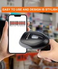 Handheld USB Barcode Scanner, Wired CCD Barcode Reader scanning barcode on phone screen in store setting