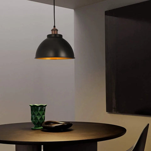 Dope Industrial Modern Black Barn Pendant Lights Set Of 3 For Kitchen Island Farmhouse Vintage Metal Dome Shade Hanging Ceiling Lamps For Dining Room Hallway Basement