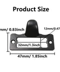 Product size diagram of 30 Pack Label Tag Holder Pull Handles In Black Zinc Alloy Drawer Pulls For Cabinets Cupboards Shelves Dressers.