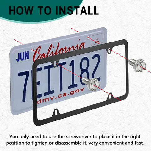 How to install Heavy Duty Stainless Steel License Plate Screws Zero Rattle Bolt Set for Daily Drivers with slotted hex head.