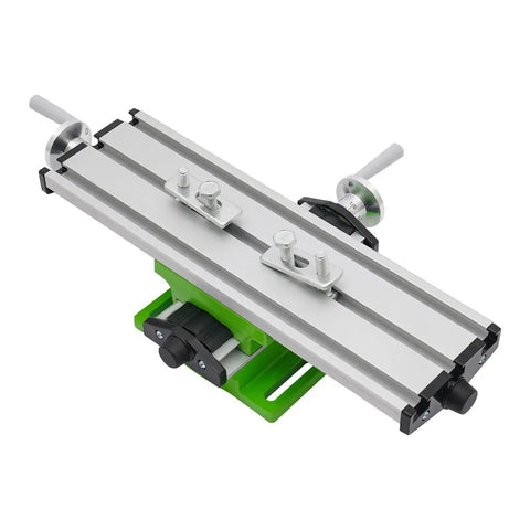 Heavy Duty Cross Slide Milling Table For Milling Machines, Adjustable X And Y Axes, spray painted aluminum frame top view