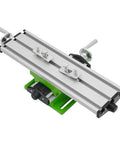 Heavy Duty Aluminum Precision Cross Slide Table For Garage Workshop Crews Featuring Ridiculously Smooth Compound Travel And Top Shelf Damping Stability For Killer Machinists, showing adjustable features and aluminum construction.