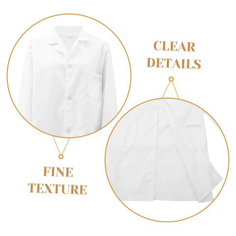 Men's White Lab Coat Costume For Doctors And Med Pros Unisex Design In XXL Size, Comfortable Cotton Lab Coat For Lab Work, Pharmacy And Medical Students, Ideal For Classroom Or Real Lab Use.