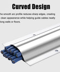 10 Pack Stainless Steel Floor Cable Covers For Cords Curved Cable Trunking Raceways For Wall And Floor Management Wire