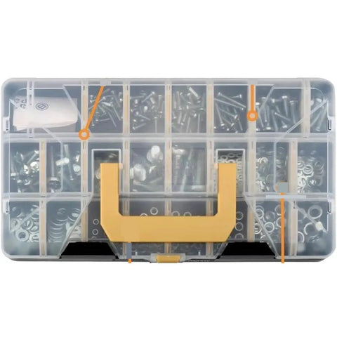 2251 Pieces Hardware Assortment Kit With Carbon Steel Bolts Nuts And Washers SAE And Metric Black Finish For Fast Repairs And DIY Projects For Home Auto And Workshop Projects And Quick Easy Repairs, assorted fasteners in organizer case
