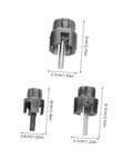 Three pieces of BAZEITFLOW 3 Piece Pvc Pipe Threader Tool Set Includes External And Internal Thread Cutting Kit for PVC pipes.