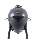 Kamado-Style Portable Charcoal Grill And Smoker With Locking Lid, Cast Iron Grates, 155 Cooking Square Inches, Ash Finish