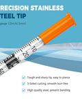 Pro Grade 1 Milliliter Syringe Set 29G Half Inch 13mm Lab Syringes Individually Sealed 100 Pack orange syringe with stainless steel tip, 29G 1/2 inch