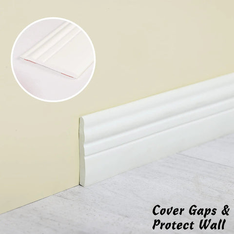 Peel And Stick Baseboard Trim With Self Adhesive Chair Rail Molding Made From Hardened Rubber