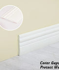 Self Adhesive Baseboard Trim Kit With Peel And Stick Design Hardened Yet Flexible Caulk And Chair Rail Molding installed on wall