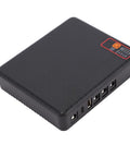 Compact Mini Ups Backup Battery Delivers Rock Solid Power To Your Modem And Router Keeping The Feed Alive When The Grid Drops. Black portable power supply with USB ports.
