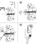 Heavy Duty Stainless Steel Climbing Bolt Hangers installation guide showing steps to mount UIAA Certified Rock Anchor Gear.