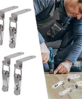 4 Pack 90 Degree Duck Mouth Hook Lock Hasp Set, silver metal spring latch catch used for cabinet assembly by carpenter