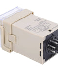 LED Digital Display Adjustable Cycle Time Relay Delay Control Module For Industrial Automation Systems DC 12V High Reliability Wide Delay Range Anti Interference Digital Time Setting Flexible Control Mode, beige relay with 8-pin base