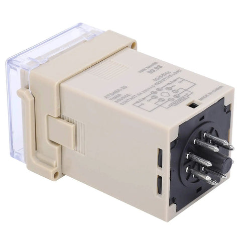 LED Digital Display Adjustable Cycle Time Relay Delay Control Module For Industrial Automation Systems DC 12V High Reliability Wide Delay Range Anti Interference Digital Time Setting Flexible Control Mode, beige relay with 8-pin base