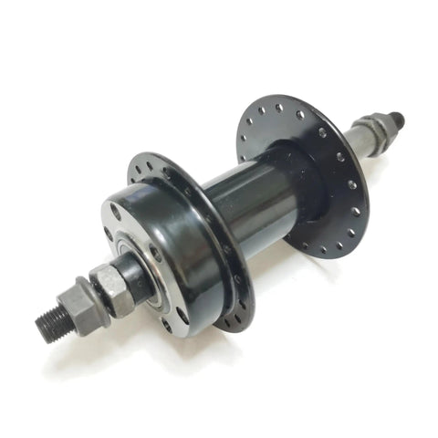 Beefed Up Rear Bike Hub Assembly 36 Hole Disc Brake Compatible 135mm Old 180mm Axle 36mm Hub Black Includes Disc Brake Bracket