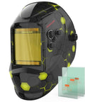 Large View Auto Darkening Welding Helmet With Blue Light Blocking Lens, Solar Powered True Color Welder Hood, hexagonal pattern