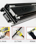 Soft Close Drawer Slides With No Fuss 3 Fold Full Extension Telescopic Rails And Damping Buffer, measurement details, side mount view