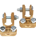 Beefy Brass Battery Terminals Top Post Connectors Clamps Set for Marine Cars Boats and RVs One Pair Designed for Battery Extension Parallel Connection