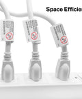 Beefy 14 Gauge 3 Prong Extension Cord 15 Feet Long 15 Amp 1875 Watt White UL Listed Power Cable in power strip