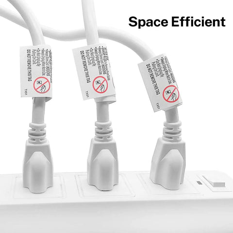 Beefy 14 Gauge 3 Prong Extension Cord 15 Feet Long 15 Amp 1875 Watt White UL Listed Power Cable in power strip