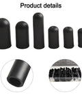 Top Notch 105 Piece Rubber Vacuum Cap Assortment Kit In 9 Sizes For Car Carburetors Manifolds And Hoses To Stop Leaks Fast With Durable Heat Resistant Storage Case For Any Auto Job, black rubber caps