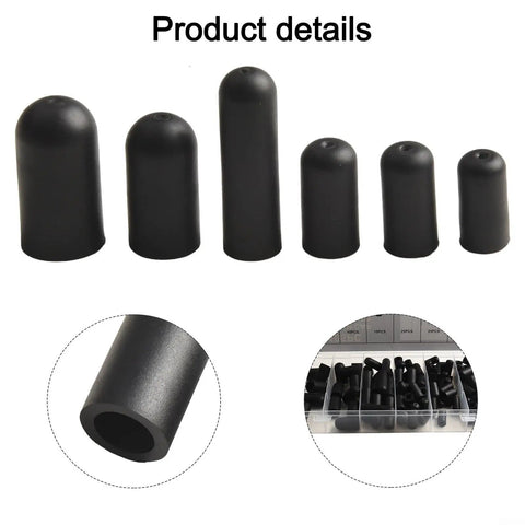 Top Notch 105 Piece Rubber Vacuum Cap Assortment Kit In 9 Sizes For Car Carburetors Manifolds And Hoses To Stop Leaks Fast With Durable Heat Resistant Storage Case For Any Auto Job, black rubber caps