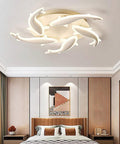 LED Ceiling Light With Cool Playful Swimming Fish Design, Flush Mount Decorative Fixture For Living Room, Bright White Illumination