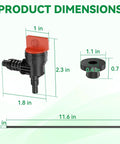 Dimensions of Club Car Fuel Pickup Tube Kit With Shutoff Valve And Tank Bushing For DS And Precedent Gas Golf Carts.