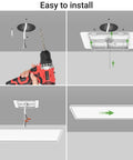 Installation steps for Flat Panel LED Light With Remote, 22.8x7.8 Inch, 32W, 3500LM, 3000K-6500K Adjustable Color Temperature