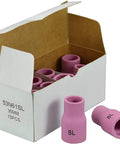 Long Size TIG Gas Lens Alumina Nozzle Ceramic Cup Set For PTA DB SR WP Welding Torches 53N61SL Eight L in open box