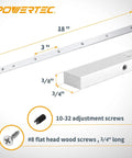 Miter Bar And Sled Kit For Table Saw With Three Quarter Inch By Three Eighth Inch By Eighteen Inch Size Pre Drilled Holes And Screws